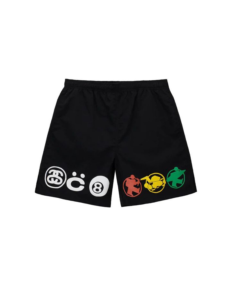 Black Stüssy & Cpfm Icon Water Shorts | USA EJCYRH897