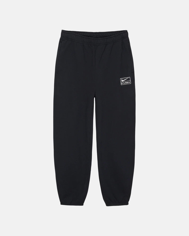 Black Stüssy & NK Stone Wash Fleece Sweatpants | USA QROYTP093