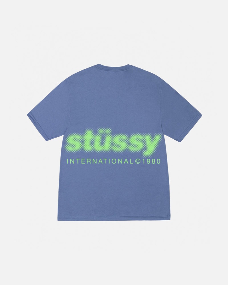 Blue Stüssy Blur T-Shirts | USA FVPSRG160