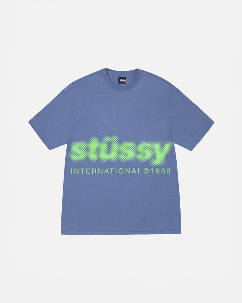 Blue Stüssy Blur T-Shirts | USA FVPSRG160