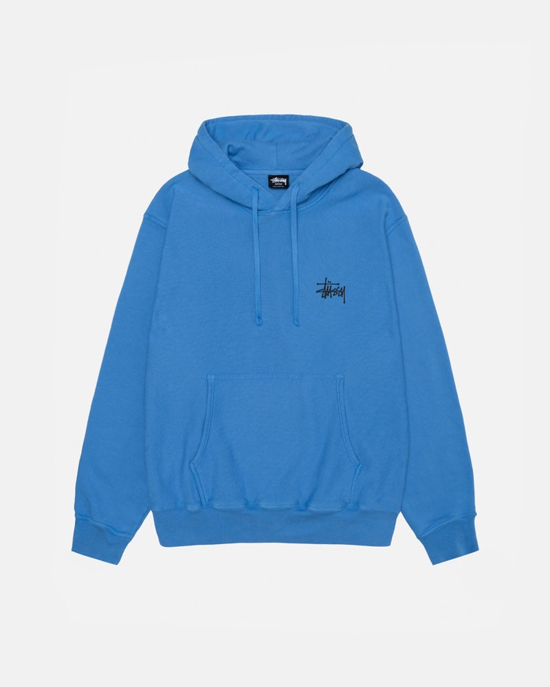 Blue Stüssy Built Tough Pigment Dyed Hoodie | USA WNTVAM270