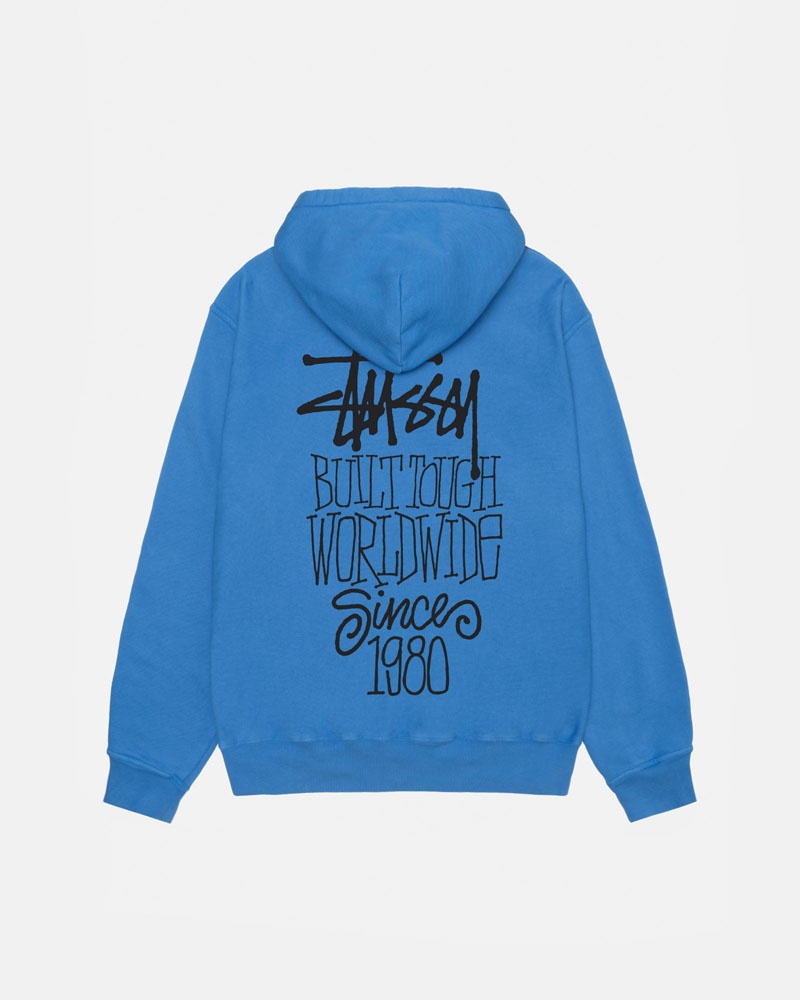 Blue Stüssy Built Tough Pigment Dyed Hoodie | USA WNTVAM270