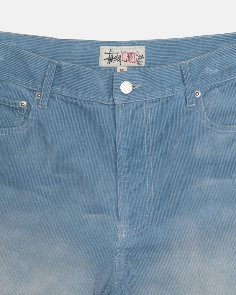 Blue Stüssy Classic Jean Faded Corduroy Jeans | USA KQOWUM587