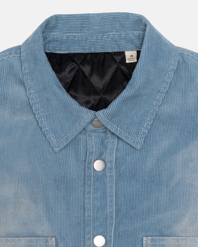 Blue Stüssy Faded Corduroy Over Shirts | USA OYFNHI967