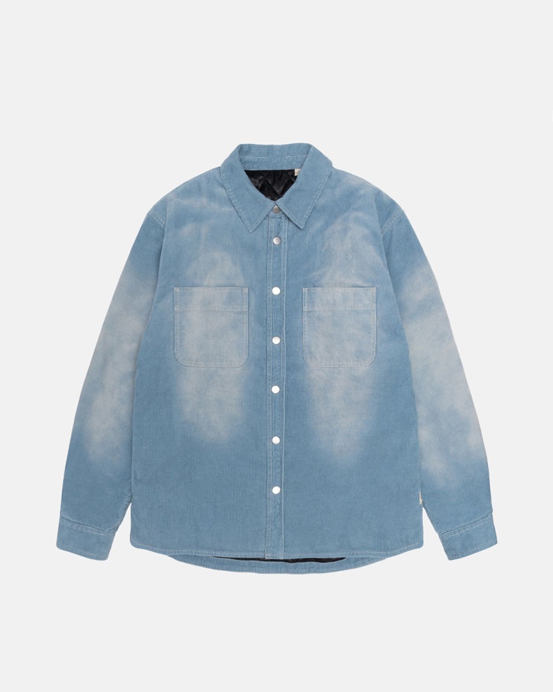 Blue Stüssy Faded Corduroy Over Shirts | USA OYFNHI967