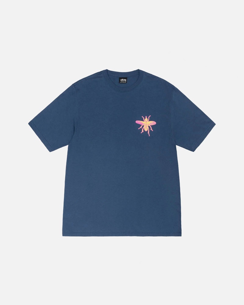 Blue Stüssy Housefly T-Shirts | USA TEWQIA469