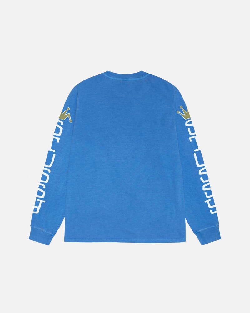 Blue Stüssy Jumbo LS Pigment Dyed T-Shirts | USA WVKCAR326