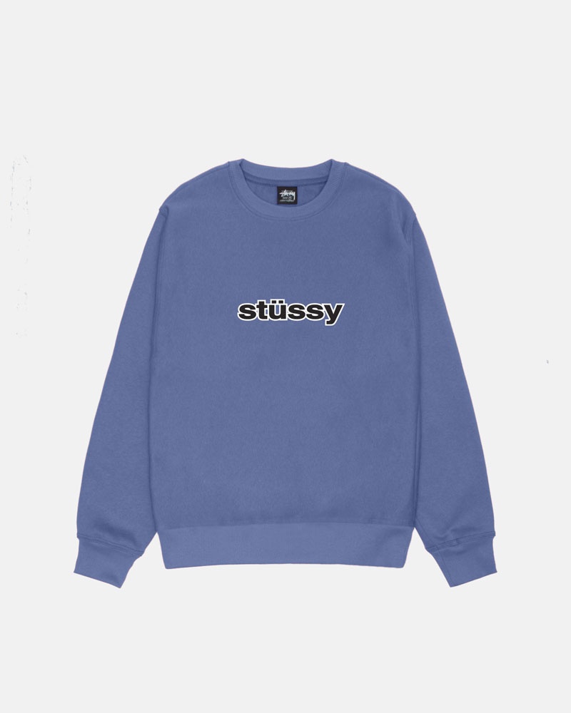 Blue Stüssy SS-Link Crew Sweatshirt | USA WBXPYM679