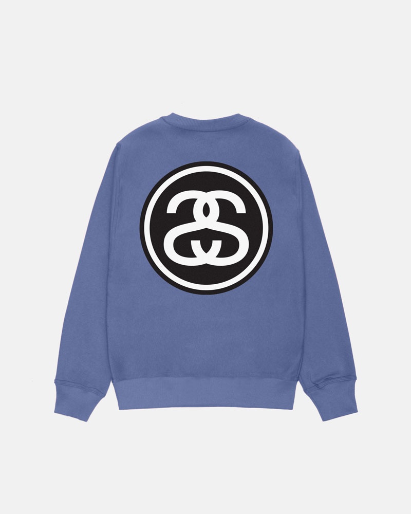 Blue Stüssy SS-Link Crew Sweatshirt | USA WBXPYM679