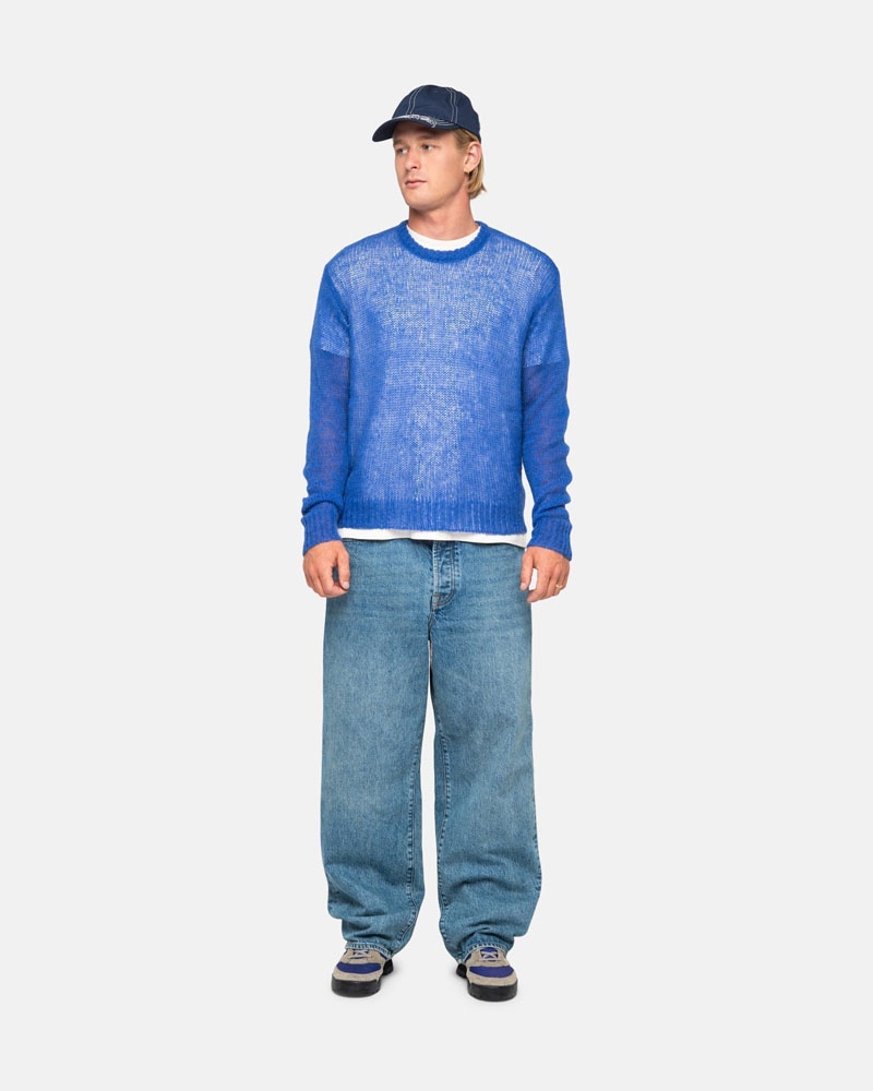 Blue Stüssy S Loose Knit Sweater | USA JBMYEK869