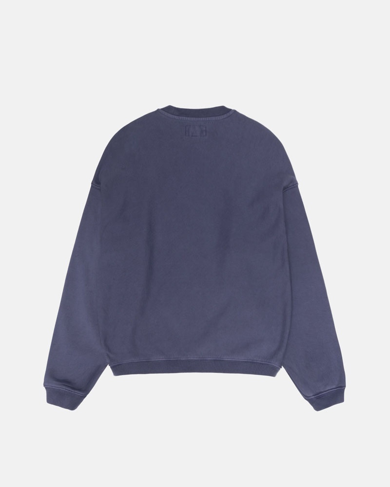 Blue Stüssy Varsity Oversized Crew Sweatshirt | USA PHZAGN635