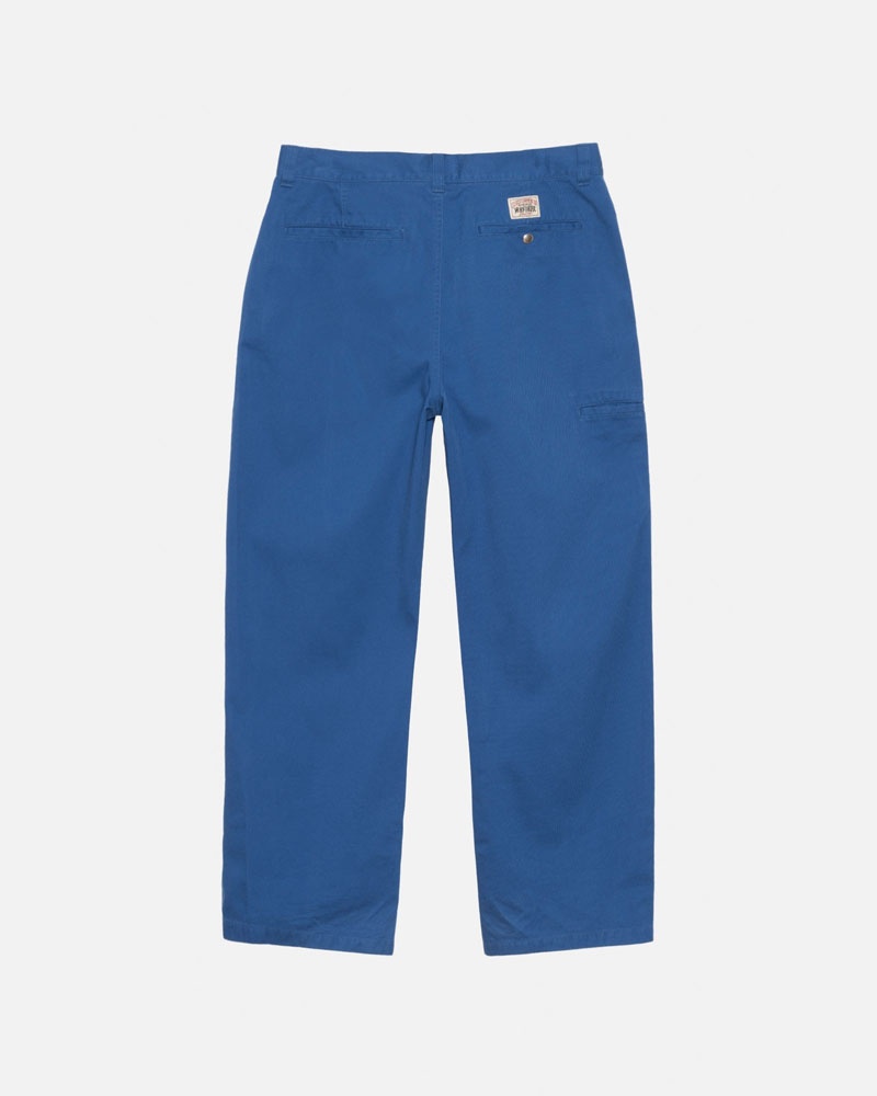 Blue Stüssy Workgear Trouser Twill Pants | USA YRKHEC314