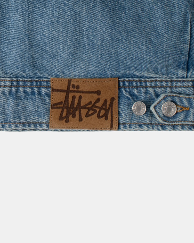 Blue Stüssy Zip Work Denim Jacket | USA MURBTN615