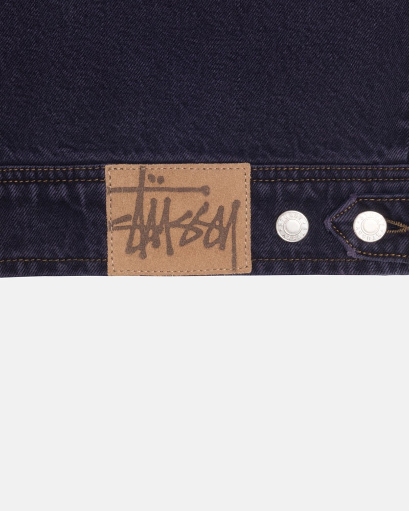 Blue Stüssy Zip Work Denim Jacket | USA XMEBFH780