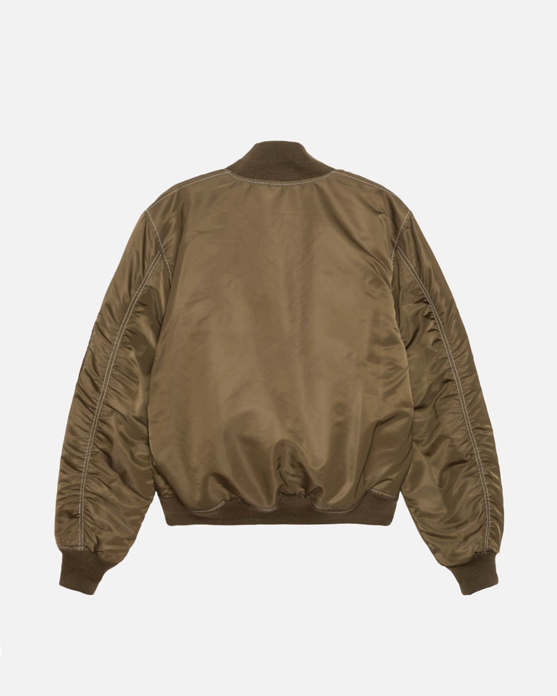 Brown Stüssy Built Reversible Bomber Jacket | USA PYUOEG316