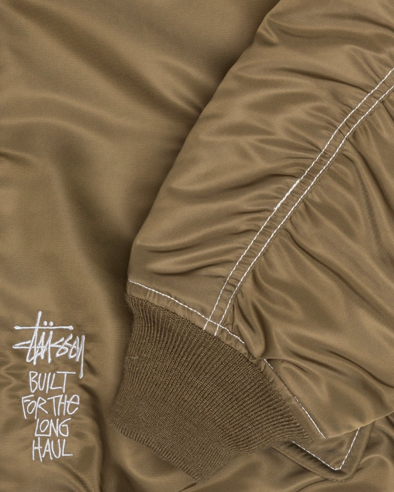 Brown Stüssy Built Reversible Bomber Jacket | USA PYUOEG316