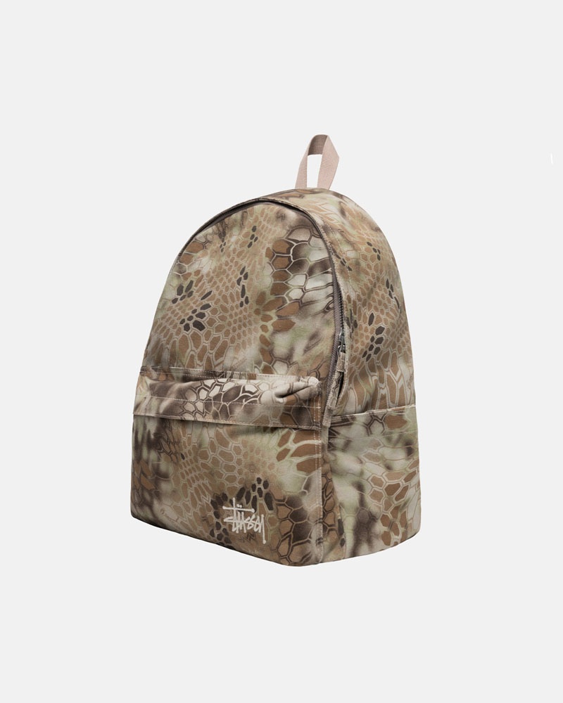 Brown Stüssy Canvas Backpack | USA CNKJAZ986