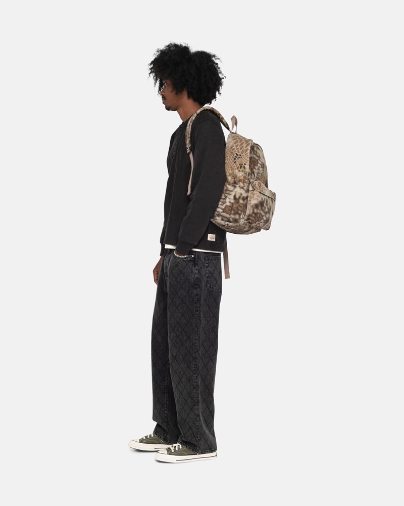 Brown Stüssy Canvas Backpack | USA CNKJAZ986