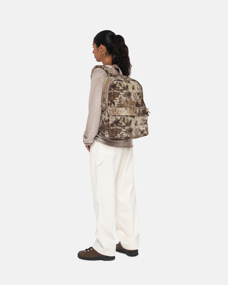 Brown Stüssy Canvas Backpack | USA CNKJAZ986