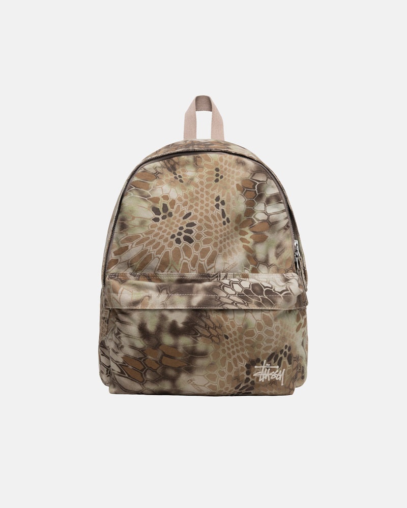 Brown Stüssy Canvas Backpack | USA CNKJAZ986