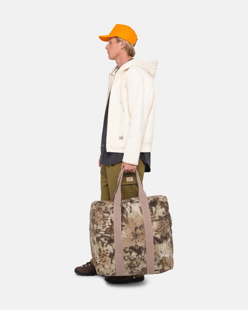 Brown Stüssy Canvas Flight Tote Bags | USA CGJOUW902