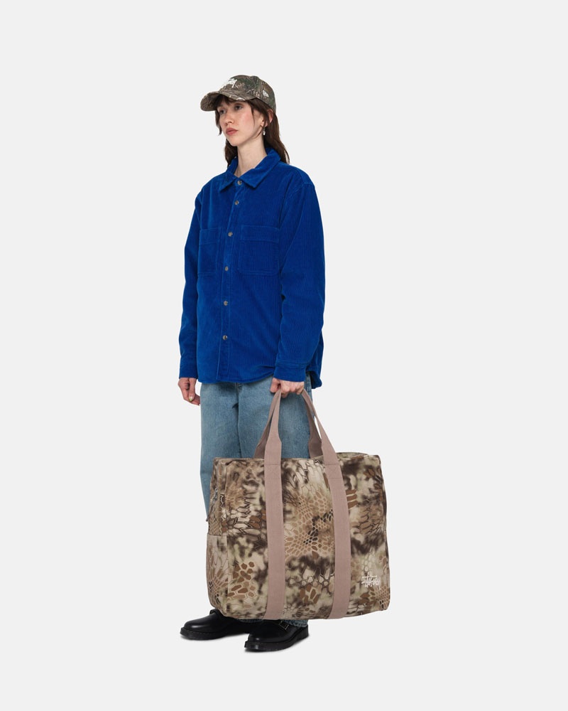 Brown Stüssy Canvas Flight Tote Bags | USA CGJOUW902