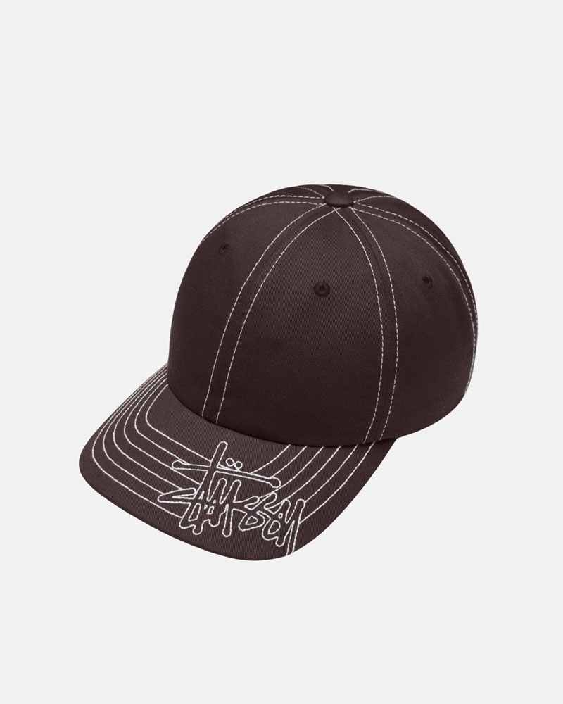 Brown Stüssy Low Pro Basic Stitch Strapback Caps | USA BHLPXO175