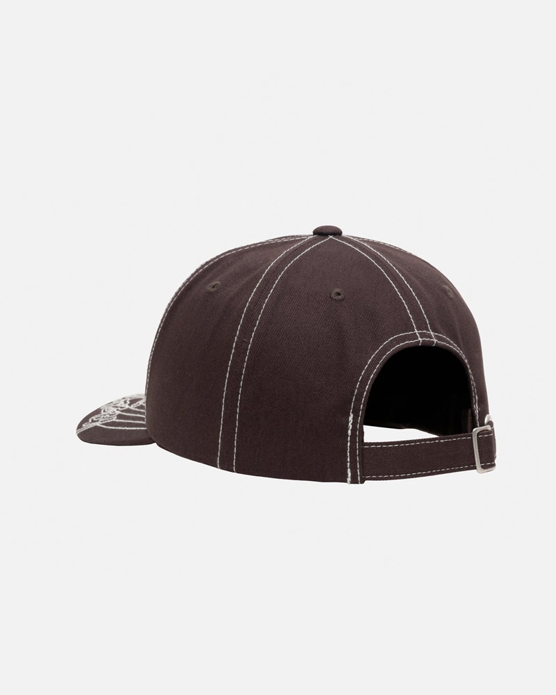 Brown Stüssy Low Pro Basic Stitch Strapback Caps | USA BHLPXO175