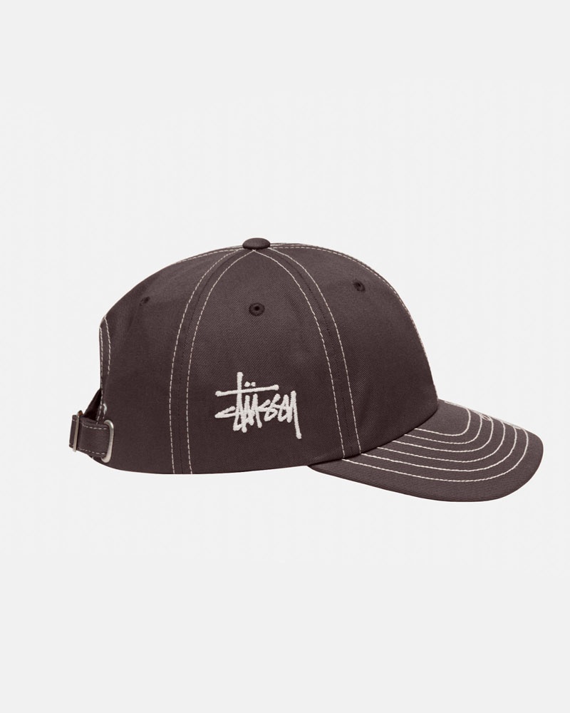 Brown Stüssy Low Pro Basic Stitch Strapback Caps | USA BHLPXO175