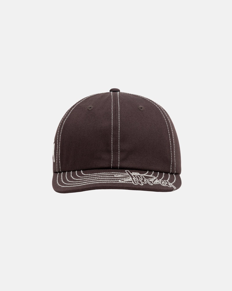 Brown Stüssy Low Pro Basic Stitch Strapback Caps | USA BHLPXO175