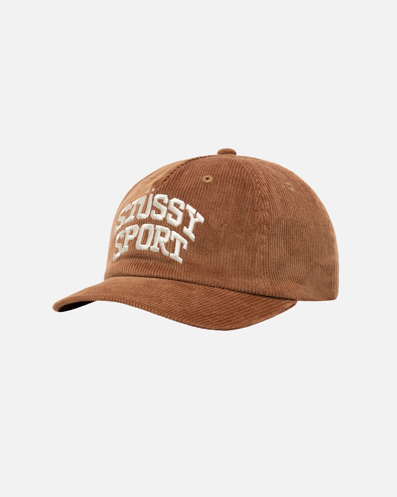 Brown Stüssy Mid-Depth Sport Arch Strapback Caps | USA OUDWZA702