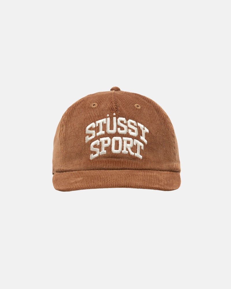 Brown Stüssy Mid-Depth Sport Arch Strapback Caps | USA OUDWZA702