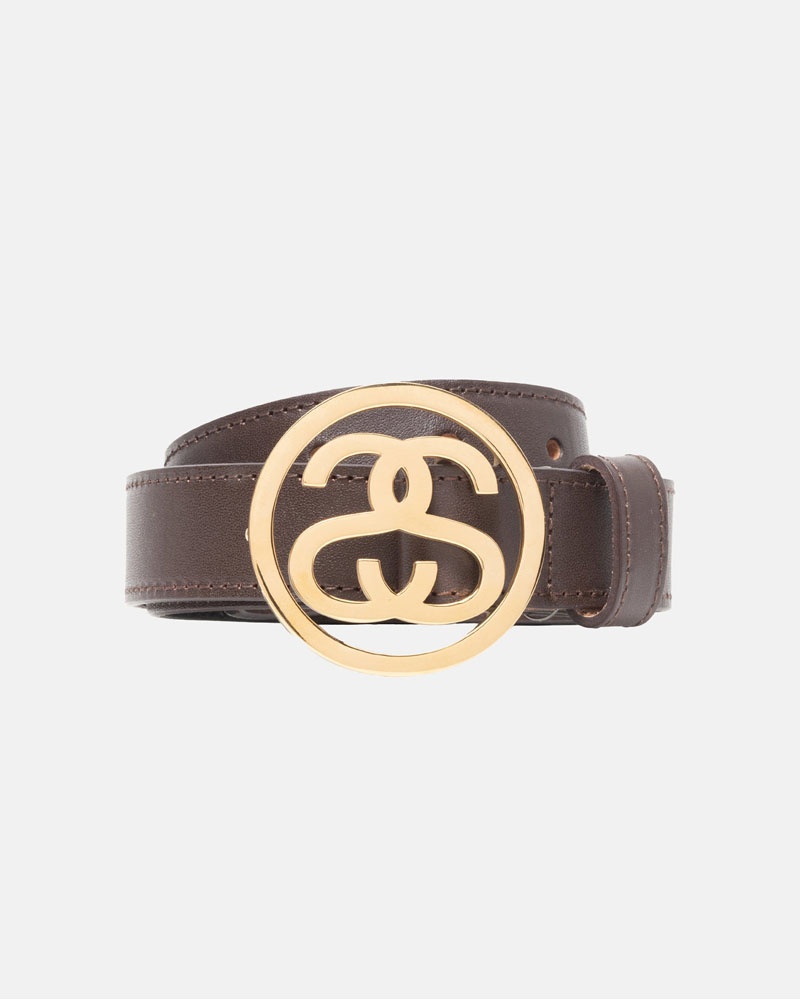 Brown Stüssy SS-Link Buckle Belts | USA RTFCBJ128