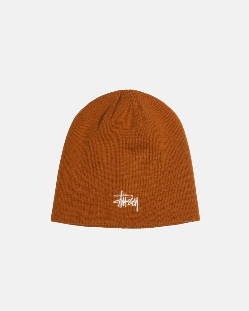 Brown Stüssy Skullcap Basic Beanie | USA JTEAGH854