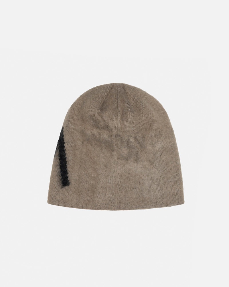 Brown Stüssy Skullcap Brushed Out Stock Beanie | USA ZXWVTL289