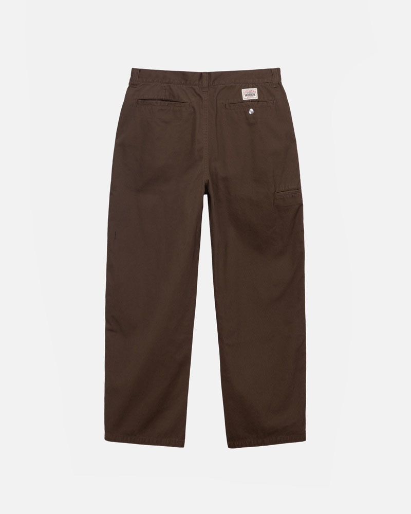 Brown Stüssy Workgear Trouser Twill Pants | USA RKDGIT604