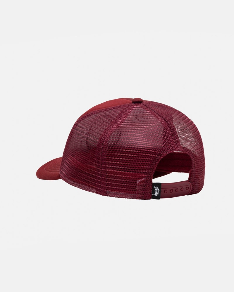 Burgundy Stüssy Trucker 8 Ball Snapback Caps | USA SNLYAQ860