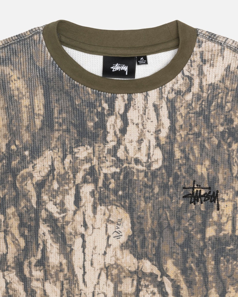 Camo Stüssy Basic Stock LS Thermal Sweater | USA HMOUAZ047