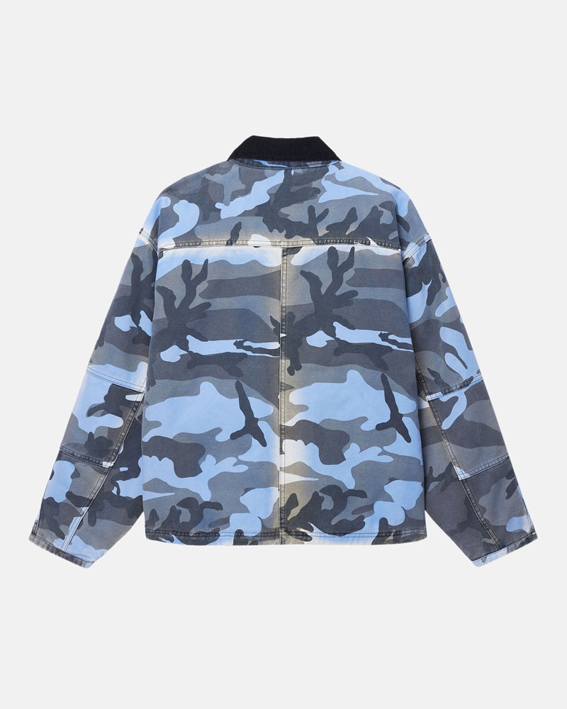 Camo Stüssy Shop Spray Dye Canvas Jacket | USA EGRZYD704