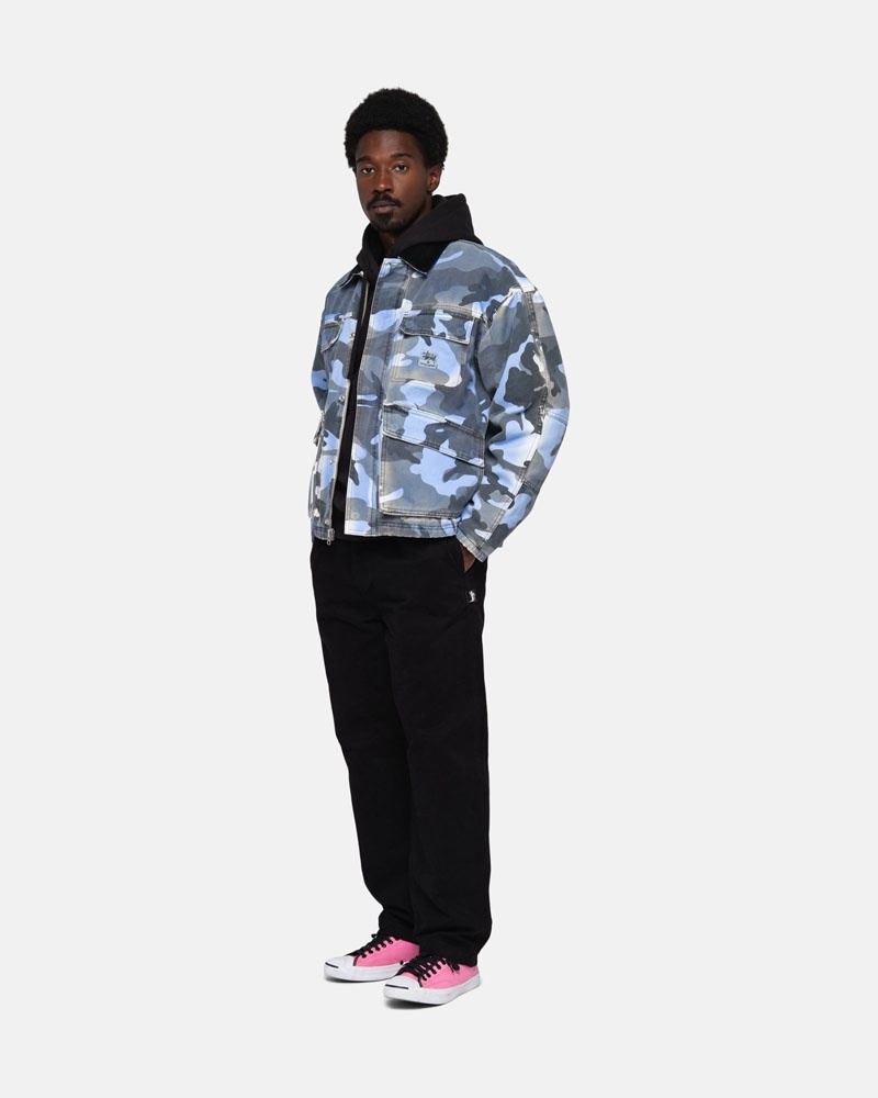 Camo Stüssy Shop Spray Dye Canvas Jacket | USA EGRZYD704