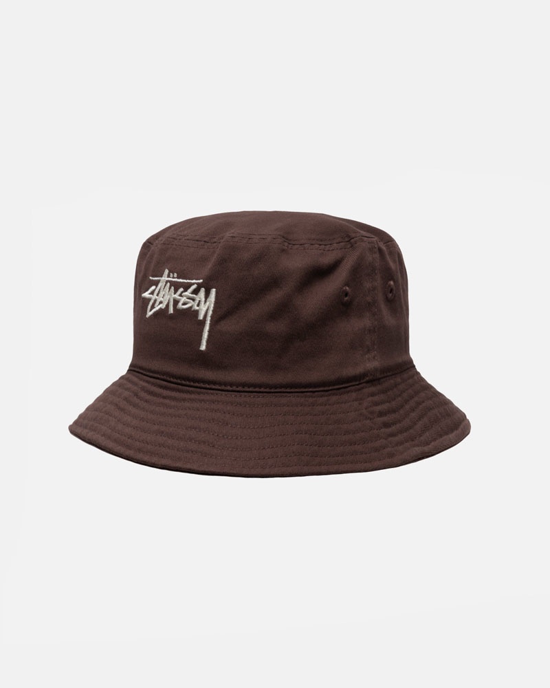 Chocolate Stüssy Bucket Big Stock Hats | USA CTWDXQ453