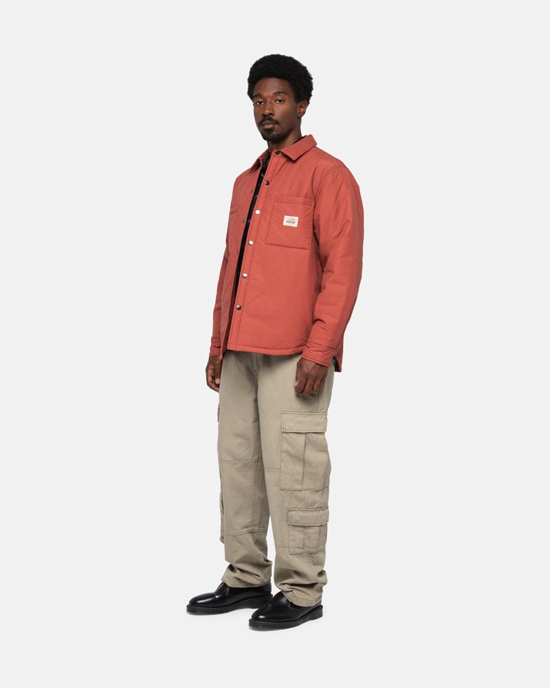 Dark Red Stüssy Padded Tech Over Shirts | USA JOFPCA503