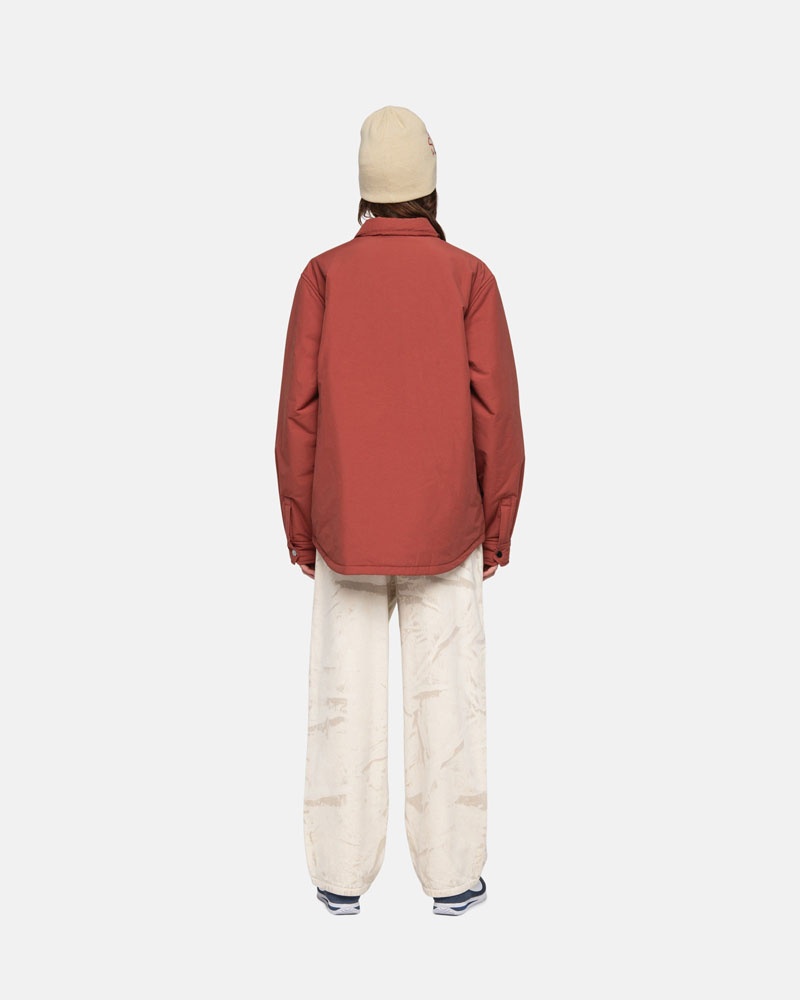 Dark Red Stüssy Padded Tech Over Shirts | USA JOFPCA503