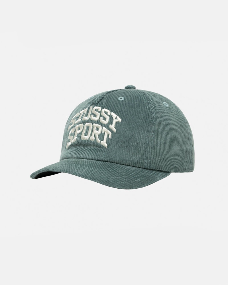 Dark Turquoise Stüssy Mid-Depth Sport Arch Strapback Caps | USA HMDNZG754