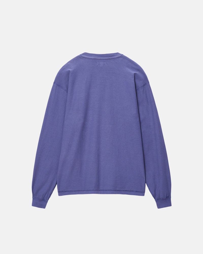 Deep Blue Stüssy Lazy LS T-Shirts | USA OGLYTM965