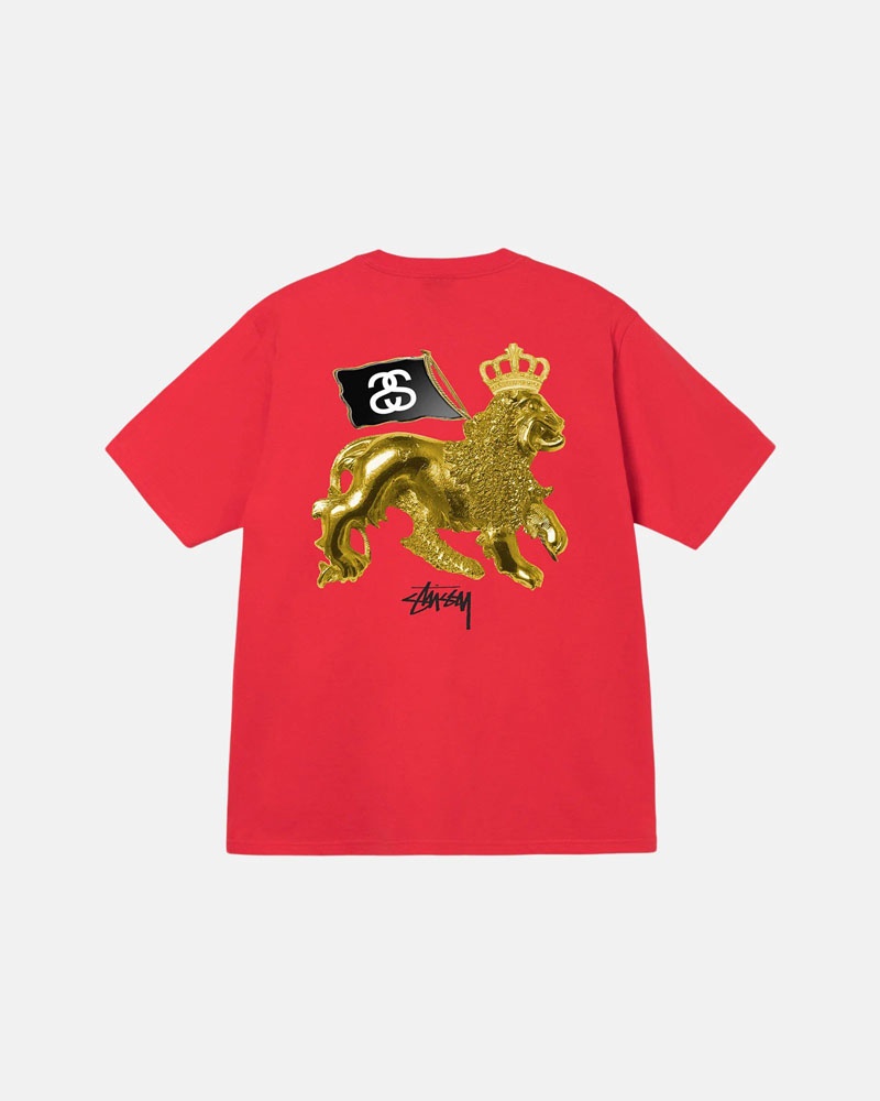 Gold Stüssy Gold Lion T-Shirts | USA GBJYHO813