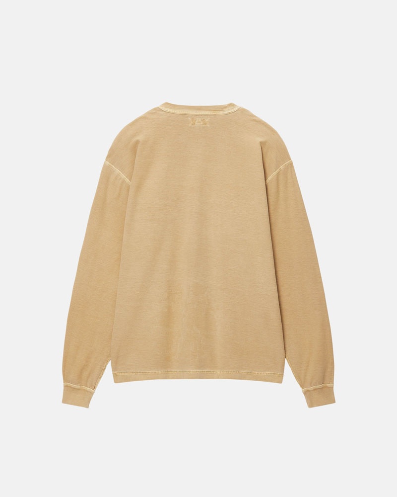 Gold Stüssy Lazy LS T-Shirts | USA VKFNYA273