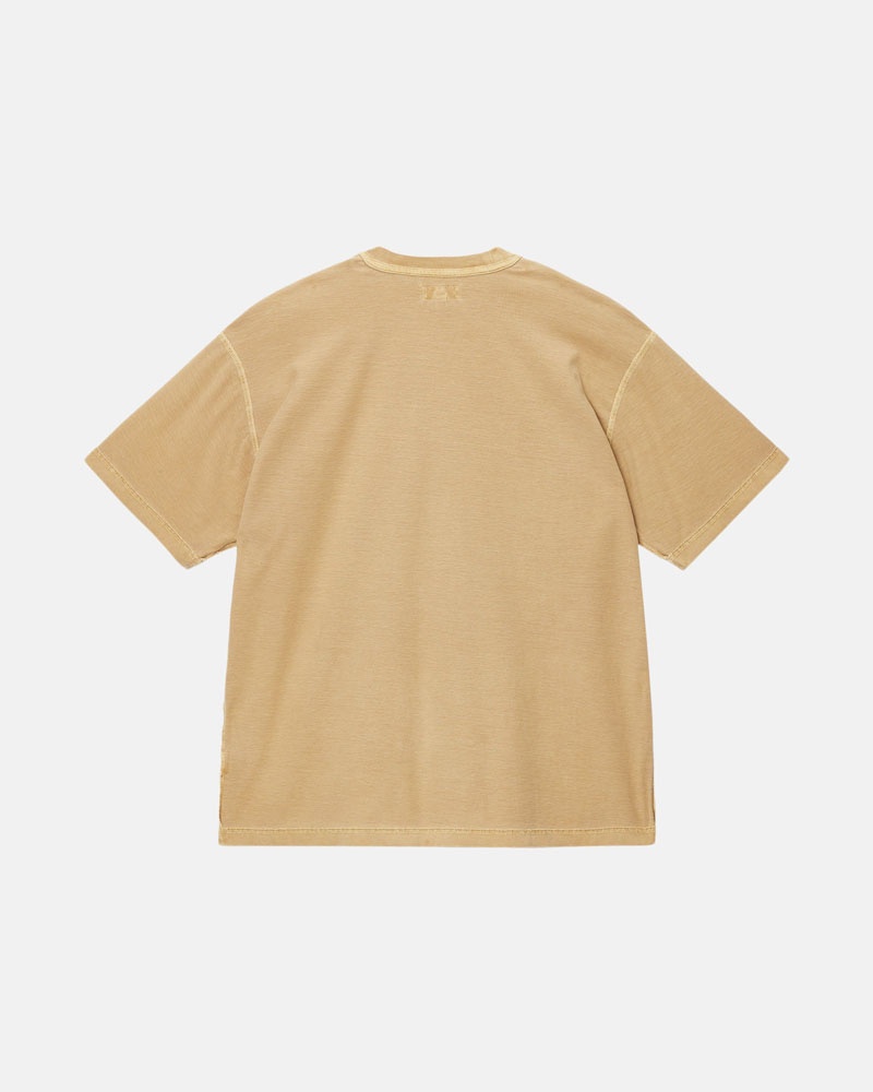 Gold Stüssy Lazy T-Shirts | USA MJOEKP183