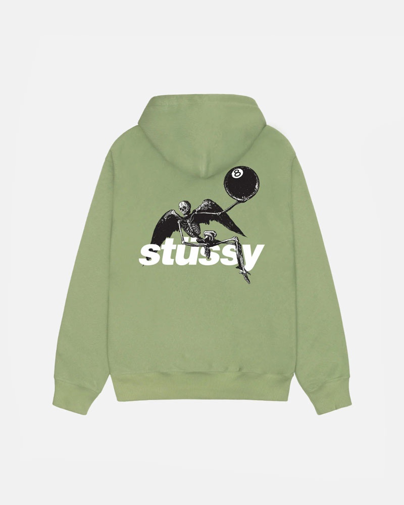 Green Stüssy Apocalypse Zip Moss Hoodie | USA PIFMHN678