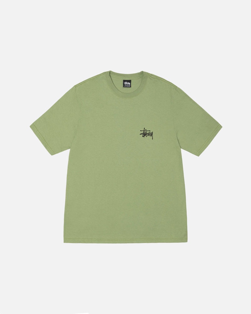 Green Stüssy Basic T-Shirts | USA TCRJOV793